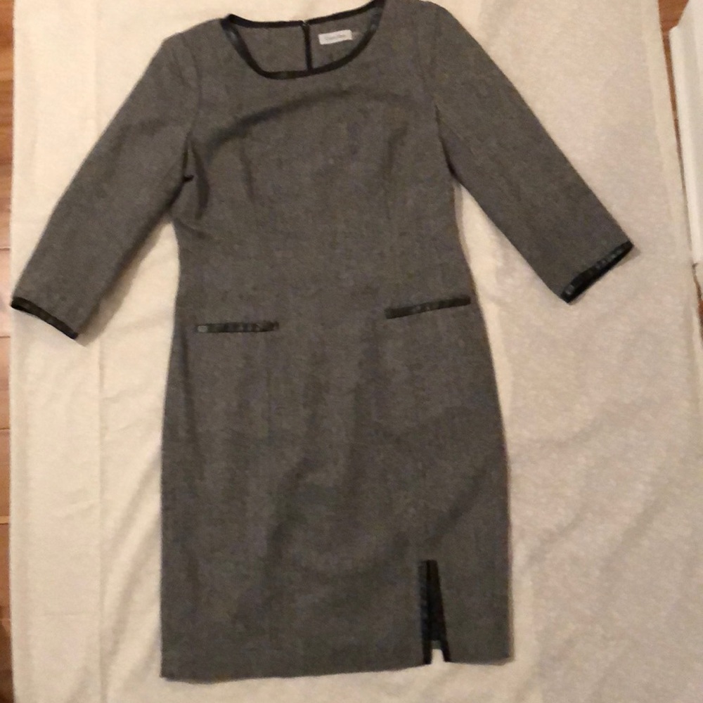 Calvin Klein Grey Wool Dress